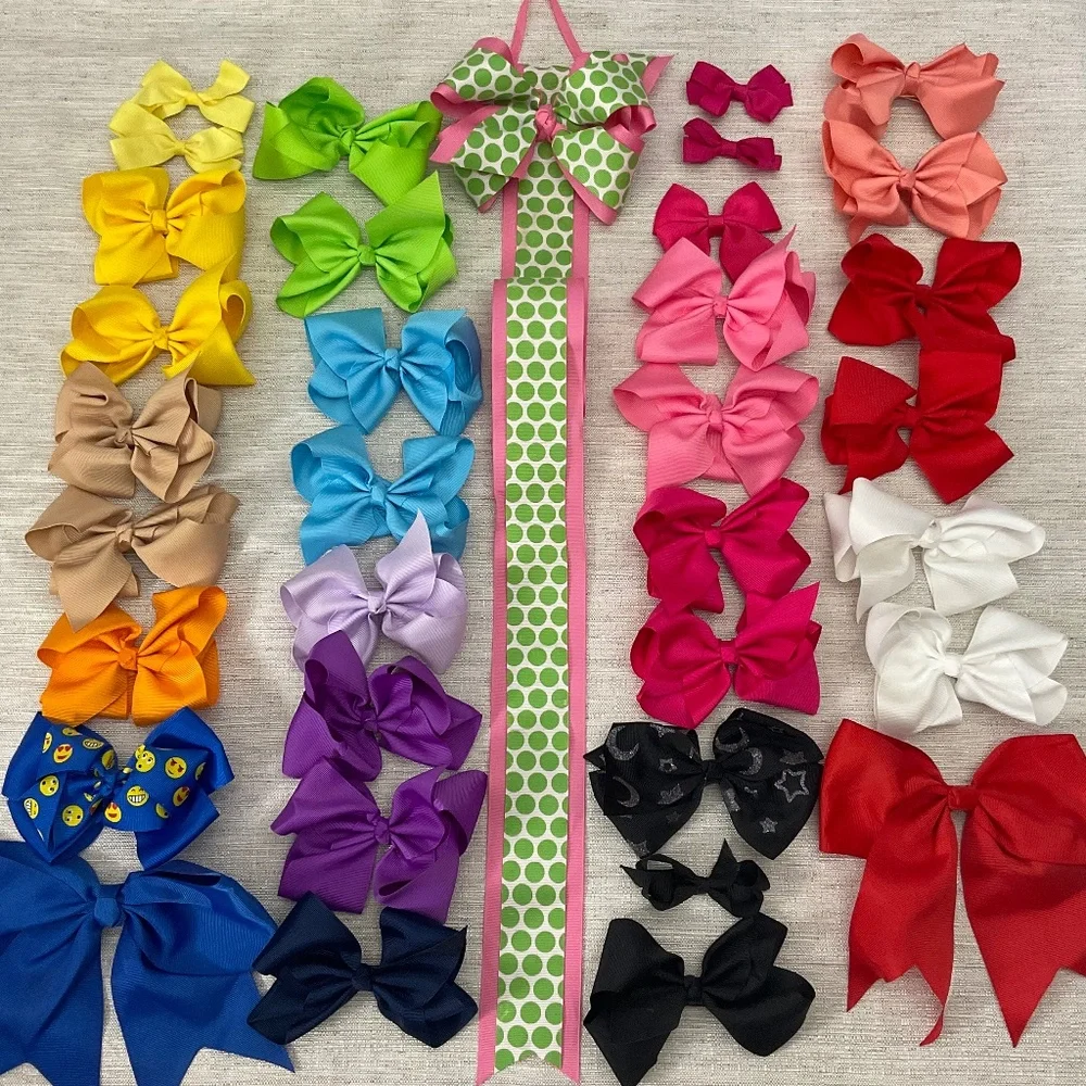 HUGE Boutique Bow Bundle – 30+ Hair Bows w/ Hanging Organizer!